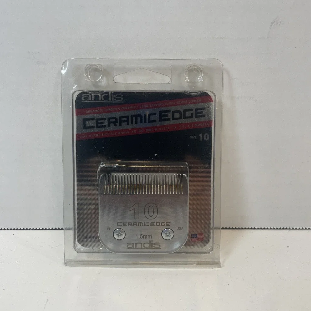 Andis Clipper Blade Unisex Size 10 Silver CeramicEdge 64315 Professional 1.5mm